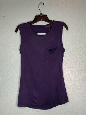 BCBGMAXAZRIA Women's Navy Blue Small Sleeveless Blouse